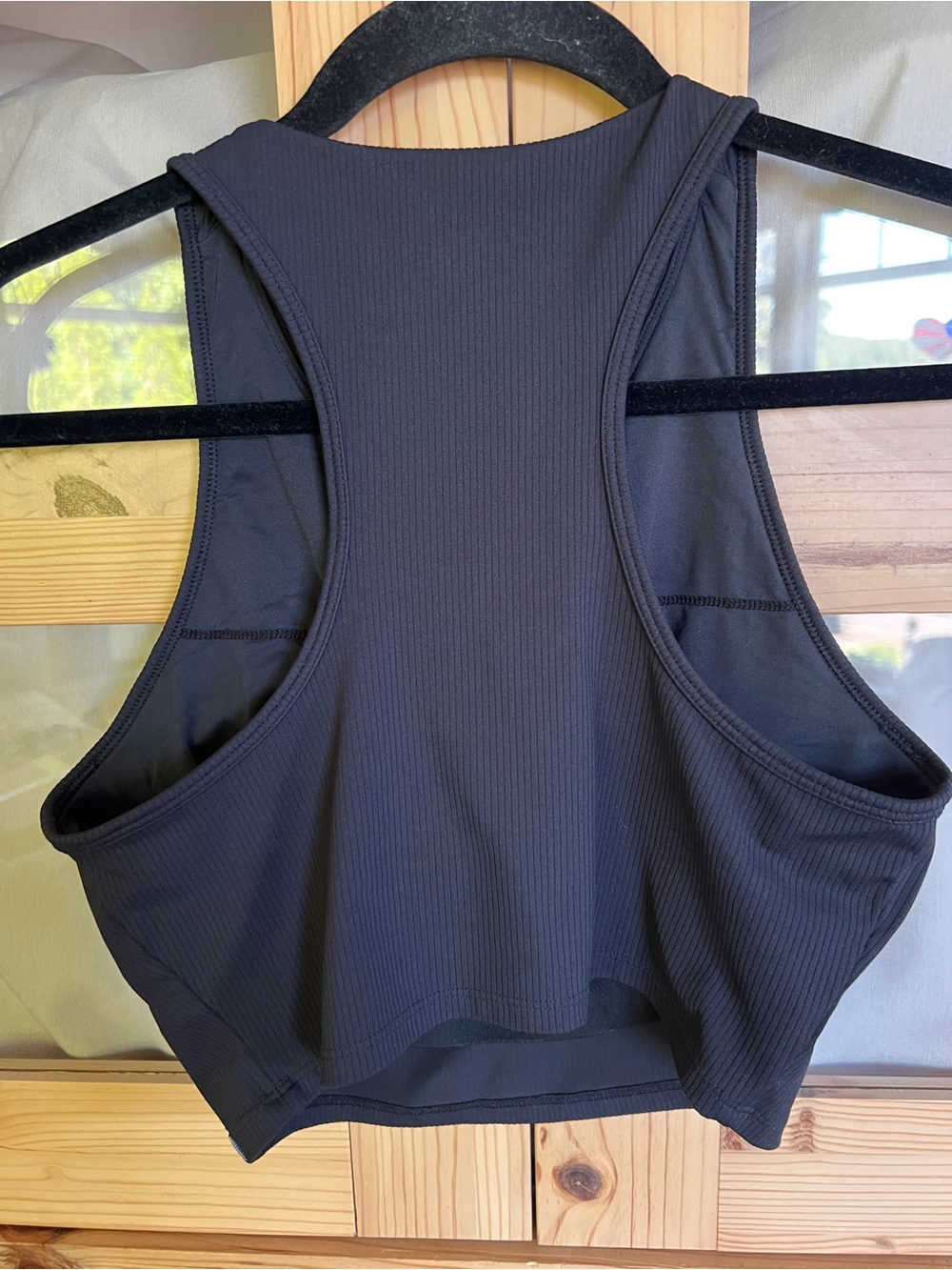 JoyLab Black Ribbed Lace-Up Tank Top - Picture 3 of 5